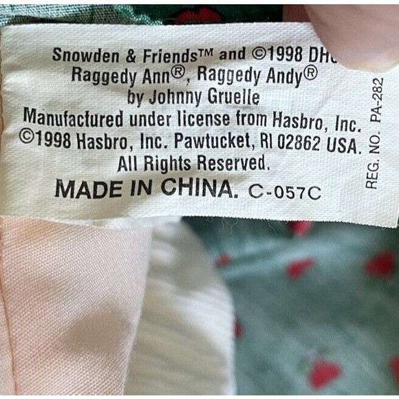 VTG 1998 Raggedy Ann Snowden And Friends 24" Cloth Doll Plush Stuffed Toy - Picture 6 of 7